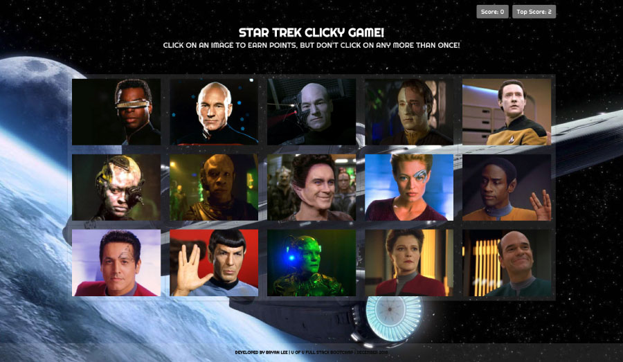 Star Trek React 'Clicky Game'